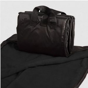 Blank Picnic Blanket - Fleece With Waterproof Shell - Black, 50" W X 60" L