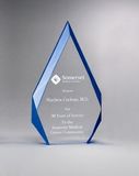 Custom Flame Series Clear Acrylic Award w/ Blue Accented Bevels (4 1/4
