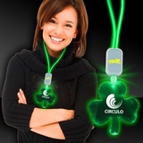 Custom Green LED Shamrock Necklace with Extra Large Pendant