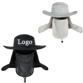 Custom Outdoor Fishing Quick-drying Hat with Removable Sun Shield, 22" L