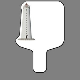 Custom Hand Held Fan W/ Full Color Lighthouse, 7 1/2" W x 11" H