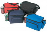 Custom 600D Polyester 6 Pack Poly Cooler with Bottle & Cell Phone Holder
