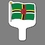 Custom Hand Held Fan W/ Full Color Flag Of Dominica, 7 1/2" W x 11" H, Price/piece