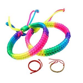 Blank Handmade Braided Thread Colorful Bracelets, 9" L