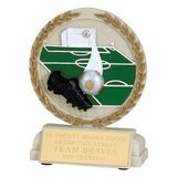 Custom Soccer Stone Resin Trophy w/ Engraving Plate