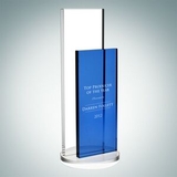 Custom Blue Endeavor Optical Crystal Award (Large), 10