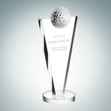 Custom Success Golf Optical Crystal Award (Small), 7 3/8