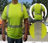 Custom Safety T Shirt Ansi Class 2 With Segmented Tape