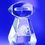 Custom Awards- 3" clear football optical crystal.3-3/4 inch high, Price/piece