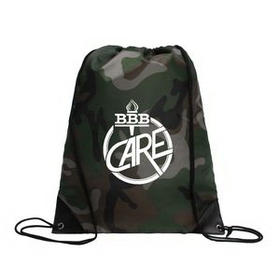 Custom Camo Drawstring Backpack, 14" W x 18" H