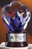 Custom Butterfly Glass Award w/ Mahogany Base (6
