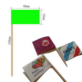 Custom Toothpick Flag with 6" Stick