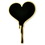 Blank Black Bleeding Heart Pin, 1" H x 5/8" W, Price/piece