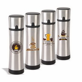 16 oz. Stainless Steel Vacuum Flask, Personalised Flask, Custom Logo Flask, Printed Flask, 10.25" H x 2.875" Diameter x 2.875" Diameter