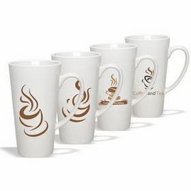 Coffee mug, 16 oz. Caf&#252 Mug (White), Ceramic Mug, Personalised Mug, Custom Mug, Advertising Mug, 6.0625" H x 3.5" Diameter x 2.375" Diameter