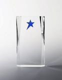 Custom Crystal Glaring Blue Star Award, (8