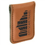 Custom Rawhide Laserable Leatherette Money Clip, 1 3/4