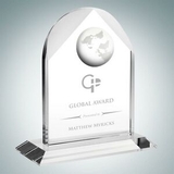 Custom Distinguished Globe Arch Optical Crystal Award (Small), 6