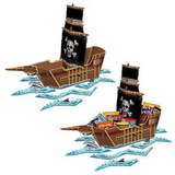 Custom Pirate Ship Centerpiece, 18.5