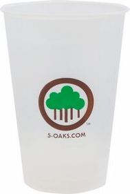 Custom 20 Oz. Soft-Sided Translucent Plastic Cup (Offset Line)