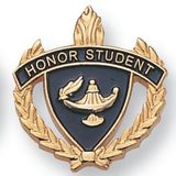 Blank Fully Modeled Epoxy Enameled Scholastic Award Pins (Honor Student), 7/8