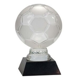 Custom Glass Soccer Ball Award w/ Marble Base (12