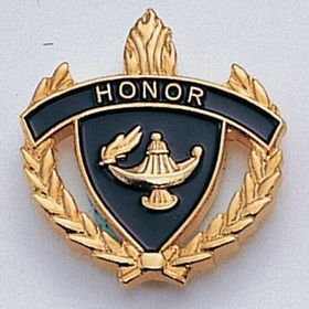 Blank Fully Modeled Epoxy Enameled Scholastic Award Pins (Honor), 7/8" L