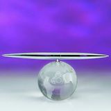 Custom Awards-optical crystal globe spinning pen set.2-5/8 inch high, 6
