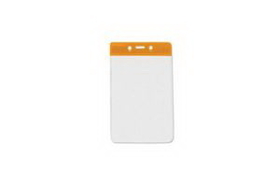 Custom Horizontal Top Load Color Bar Badge Holder 3.75"x2.63 - Orange