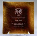 Custom Small Jade Glass Gold Leaf Square Plate Award