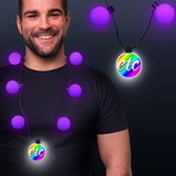 Custom Purple LED Medallion Ball Necklaces