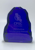 Custom Recycled Fire & Ice Glass Award (Cobalt), 7" H x 5" W