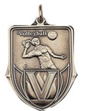 Custom 100 Series Stock Medal (Female Volleyball Player) Gold, Silver, Bronze