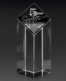 Custom Small Crystal Chiseled Column Award