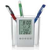 Custom Multi-functional Alarm Clock Pen Holder, 4