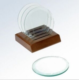 Custom Round Jade Glass Coaster Set (Engraved)