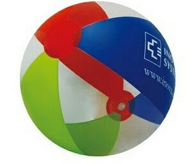 Custom Inflatable Red, Green, Blue & Clear Beach Ball (16")