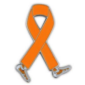 Blank Orange Awareness Walk Lapel Pin, 1" H