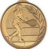 Custom 500 Series Stock Medal (Female Tennis Player) Gold, Silver, Bronze