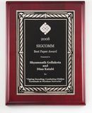 Blank Rosewood Plaque w/ Silver Engraving Plate & Embossed Border (8