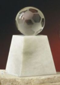 Custom Crystal Soccer Ball Award on Base (5")