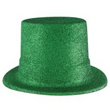 Custom Green Glittered Top Hat