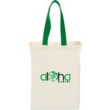 Custom Cotton Canvas Grocery Bag with Colored Handles, 14
