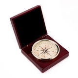 Custom Executive Compass In Lacquered Rosewood Hinged Box, 5.75
