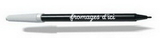 Custom Imprinted Black Barrel Damp-Erase Pen with Non-Toxic Black Ink, 0.375