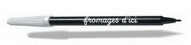 Custom Imprinted Black Barrel Damp-Erase Pen with Non-Toxic Black Ink, 0.375" Diameter x 6" L x 0.375" Thick