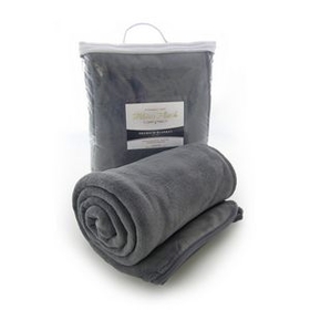 Blank Micro Plush Coral Fleece Blanket (Gray), 50" W X 60" L