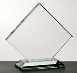 Custom 121-CS206CZ  - Clipped Square Award with Base-Starfire Glass