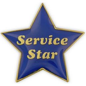Blank Service Star Lapel Pin - Blue & Gold, 1" L