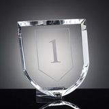 Custom Optical Cut Crystal Shield Award (7 1/8